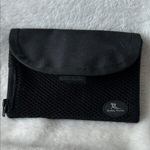 Black Mesh Buddy Pouch with zipper and magnetic closure